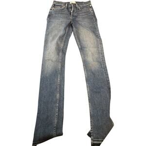 Cotton Citizen Skinny Button Fly Jeans, Split Hem, Medium Wash, Women's Size 24